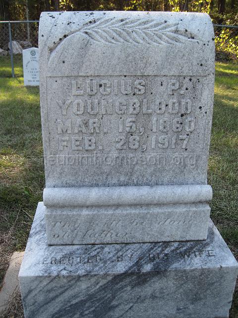 IMG_3804.JPG - headstone of Lucius P. Youngblood, son of Spencer Pinckney and Martha Caroline Martin Youngblood