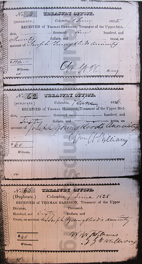 Pension Receipts of Joseph Youngblood