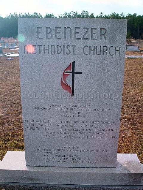 DSC01854.JPG - commemorative marker of Ebenezer Methodist Church, located at the entrance of the Ebenezer Methodist Church Cemetery