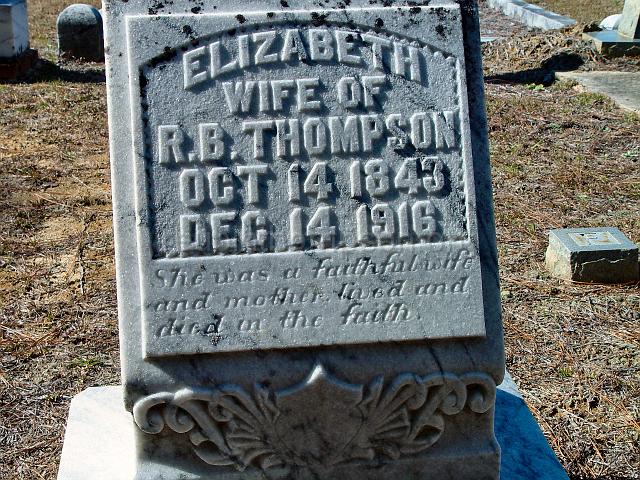 DSC01973.JPG - headstone of Elizabeth Thompson; wife of Robert Bird Thompson