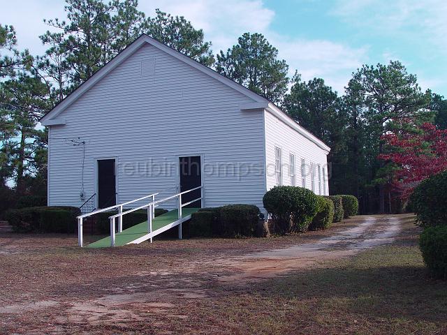DSC01853.JPG - northwest view of the Ebenezer Methodist Church, showing the drive that circles the Church; the Cemetery is located to the right