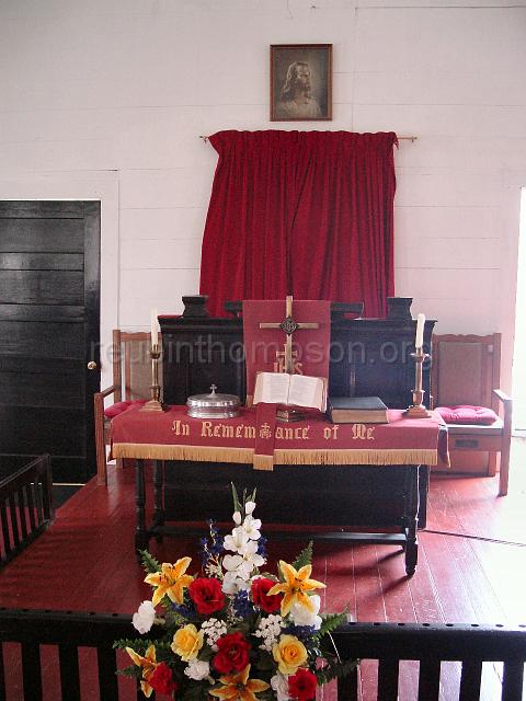 DSC01900.JPG - handmade pulpit of the Ebenezer Methodist Church