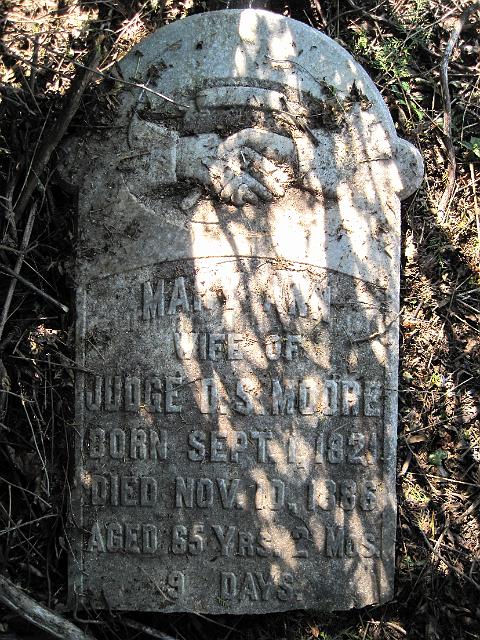 IMG_3798.JPG - headstone of Mary Ann Yeomans Moore, wife of Judge Drewry Steely Moore