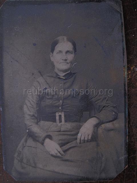 reubinthompson_org_92.jpg - Catherine Thompson Kitchen Flanders; she was the daughter of Robert Thompson and Amelia Beasley Thompson. Catherine Thompson married James S. Kitchen who was killed in the Battle of Gettysburg, Pa. on July 2, 1863. She later married Alexander Chestnut Flanders.